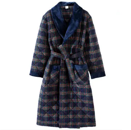 Mid-length Plush Bathrobe for Women at Home
