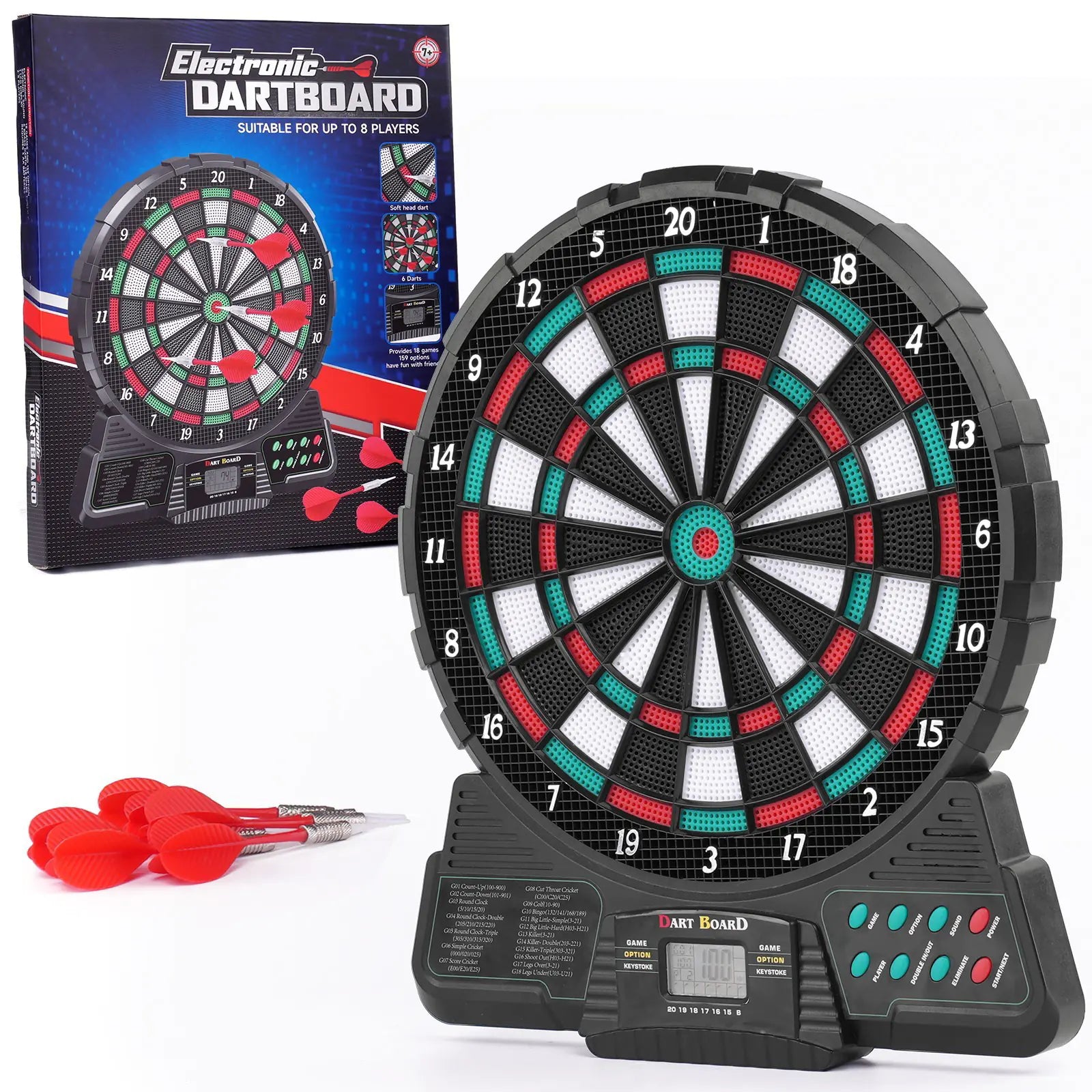 12-Inch Electronic Dartboard Set with Voice Scoring