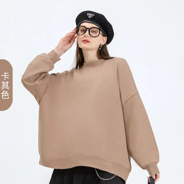 Women’s Oversized Printed Long Sleeve Sports Sweatshirt