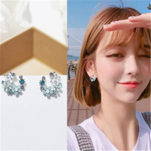 Floral Stud Earrings with Petal Design