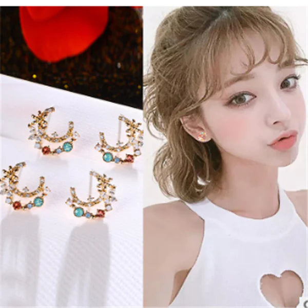 Floral Stud Earrings with Petal Design