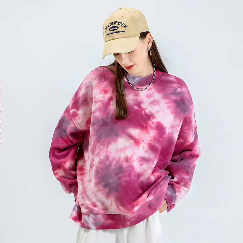 Women’s Oversized Printed Long Sleeve Sports Sweatshirt