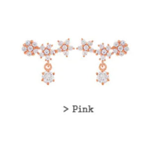 Diamond-Studded Snowflake Earrings, Elegant Design