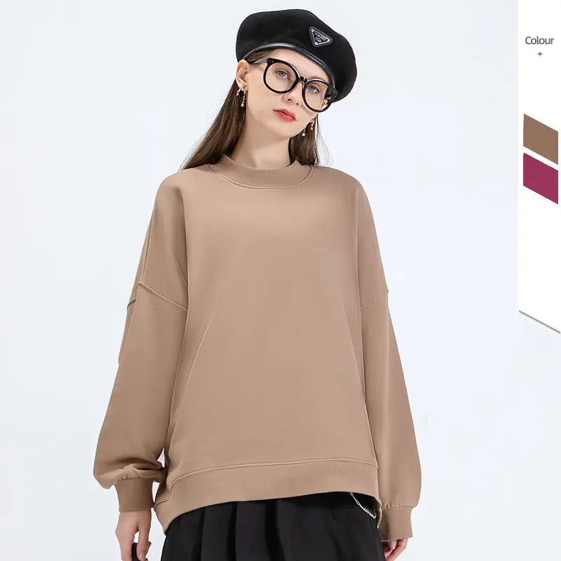 Women’s Oversized Printed Long Sleeve Sports Sweatshirt