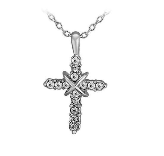 Diamond Cross Necklace with Clavicle Chain