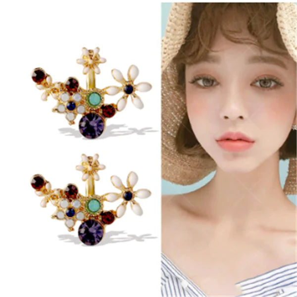 Floral Stud Earrings with Petal Design